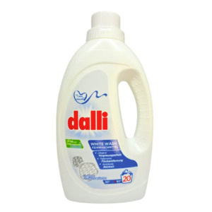 Dalli White Wash – перилен препарат за сияйно бяло, 1.1 L (до 20 пранета) Кратко описание: Dalli White Wash е висококачествен перилен препарат, специално създаден за почистване, освежаване и грижа за бели и светли тъкани. Формулата му предпазва дрехите от посивяване и запазва тяхната ослепителна белота, като същевременно премахва дълбоки петна.