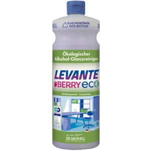 LEVANTE BERRY ECO е професионален немски екологичен алкохолен концентрат за подове и гладки повърхности. Изсъхва без ивици, подходящ за ръчно и машинно почистване.