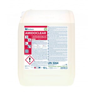 Професионален киселинен препарат Dreiturm AMIDOCLEAR 10 L за санитарно почистване, варовик, уринен камък, мазнини и циментов воал. За киселинно устойчиви повърхности.