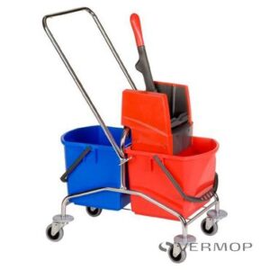 VERMOP Mistral – професионална количка за мокро почистване, 2 x 17 л, хромирана